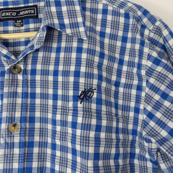 VINTAGE Y2K exco button up plaid shirt - Picture 6 of 8
